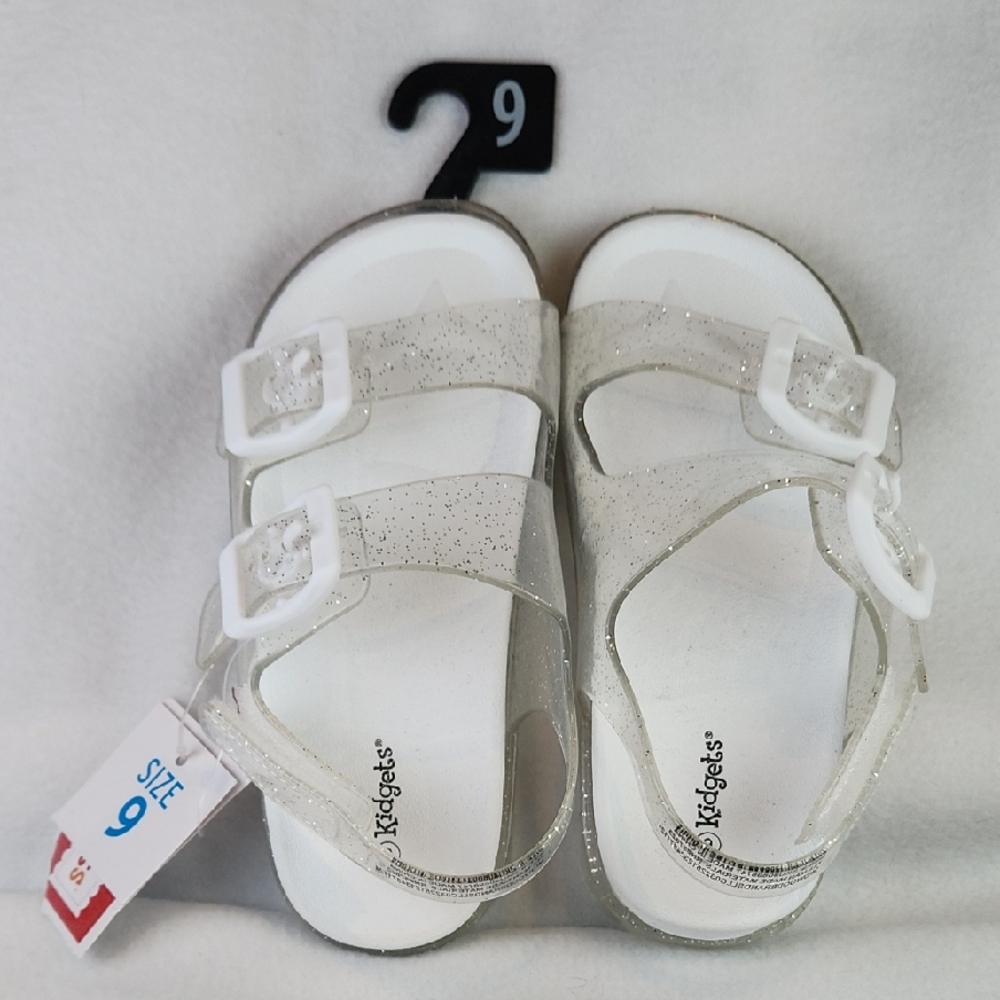 Kidgets Glittery Sandals - White and Silver